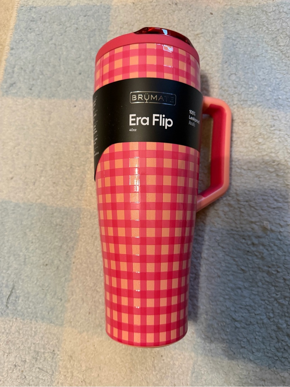 Brumate 40oz peach gingham Era flip NWT